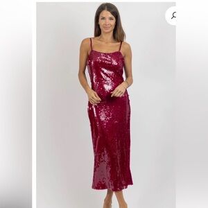NWT Endless Rose COSMO SEQUIN DRESS Magenta Dress